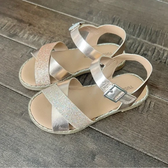 Tucker + Tate Sandals Tarya 9 Cross-Strapped Gold Glitter Girls Toddler - Picture 5 of 6